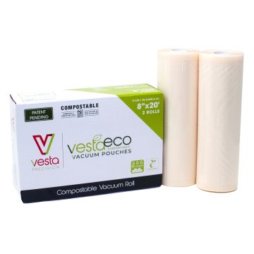VESTA - SET 2 ROTOLI BIODEGRADABILI X SOTTOVUOTO 20X609CM TRASPARENTI