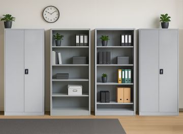 COMPOSIZIONE MOBILI IN METALLO GRIGIO OPACO