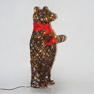 ORSO IN RATTAN A LED 40 LUCI 20X20 H. 52CM