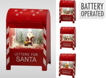 CASSETTA LETTERE NATALE A LED IN ABS ROSSO 15X10.8 H. 23CM ASSORTITO
