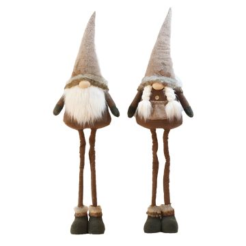 GNOMO CON GAMBE LUNGHE UOMO/DONNA C/CAPPELLO MARRONE H 148CM ASS