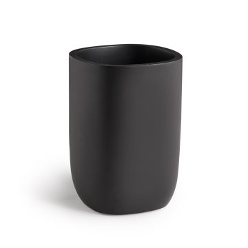 LINEA YLENIA - BICCHIERE PORTASPAZZOLINI IN RESINA NERO MATT