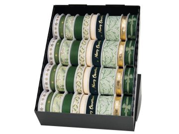 NASTRO XMAS 2/3/3.50MT VERDE/ORO/NERO/BIANCO ASSORTITO