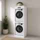 MOBILE LAVANDERIA PORTA LAVATRICE/ASCIUGATRICE CM 67X68 H.208 BIANCO OPACO