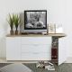 CREDENZA MOD. MUNDI CM 240X40.5 H. 73.4 BIANCO LUCIDO E ROVERE ARTISAN