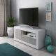 PORTA TV MOD. RAVEN CM 137X42 H. 56 BIANCO FRASSINATO E CEMENTO