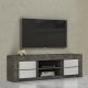 PORTA TV MOD. CAPRI CM 170X42 H. 52 ACCIAIO OSSIDO E BIANCO LUCIDO