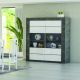VETRINA MOD. CAPRI CM 120X46 H. 170 ACCIAIO OSSIDO E BIANCO LUCIDO
