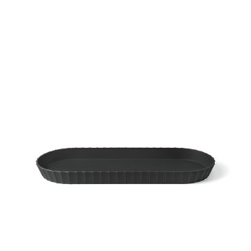 BLIM PLUS - VASSOIO IN POLIPROPILENE LINEA MINERVA 37.5X15CM NERO CARBONE