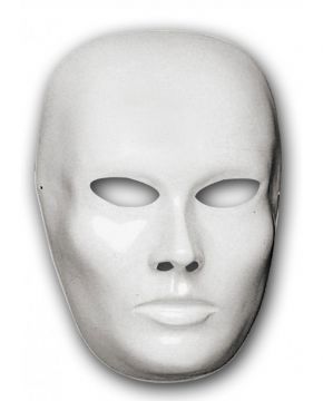 MASCHERA VISO MEDIO BIANCO DA PITTURARE IN PLASTICA