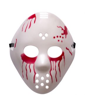 MASCHERA HOCKEY BIANCA INSANGUINATA PER ADULTO