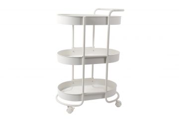 CARRELLO CON 3 RIPIANI OVALE CON MANICO IN METALLO 58X34.5 H 65.5CM