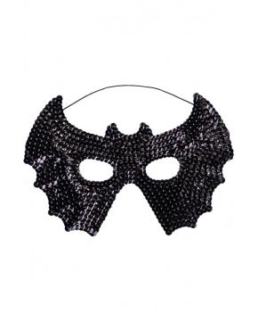 MASCHERA PIPISTRELLO NERO IN TESSUTO CON PAILLETTES