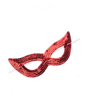 MASCHERA ROSSA IN TESSUTO CON PAILLETTES