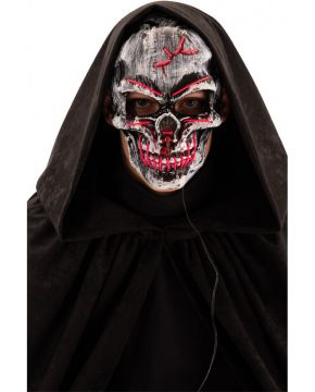 MASCHERA TESCHIO IN PLASTICA CON DECORO LUMINOSO LED VIOLA