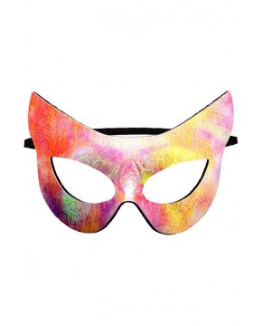 MASCHERA GATTO IN TESSUTO METALLIZZATO MULTICOLOR