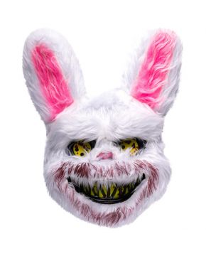 MASCHERA CONIGLIO HORROR IN PLASTICA CON PELUCHE 