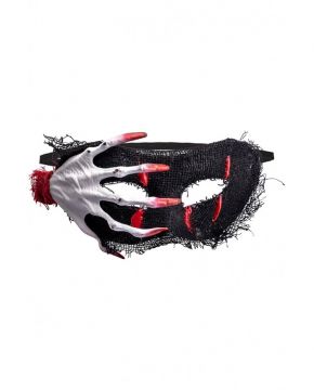 MASCHERA HALLOWEEN IN PLASTICA E TESSUTO 