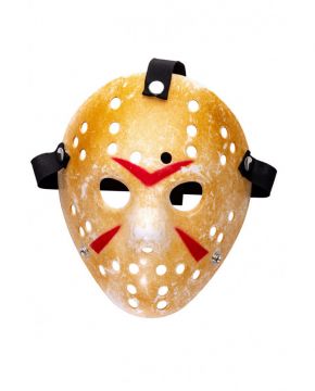 MASCHERA HOCKEY IN PLASTICA RIGIDA MARRONE CHIARO 19X9 H.25CM PER ADULTI