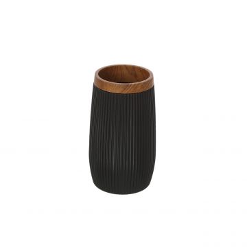 LINEA LONDON - PORTA SPAZZOLINI NERO E NATURALE 