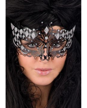 MASCHERA NERA METALLIZZATA CON STRASS