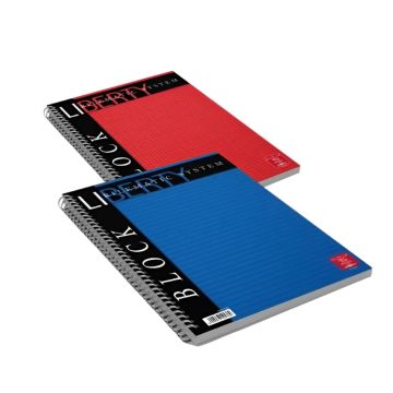 PIGNA - BLOCCO LIBERTY SKIP SPIRALATO 80 FOGLI A4 QUADRETTI ASSORTITO