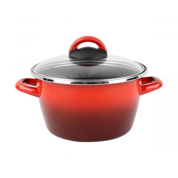 PENTOLA 2 MANICI LINEA SFUMATO ROSSO DIAM. 20CM 