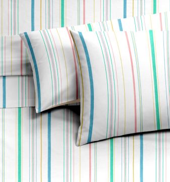 COMPLETO LETTO 2P COLORBEAT IN 100% COTONE TINTO FILO 