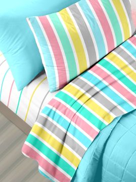 COMPLETO LETTO 2P COLORBEAT IN 100% COTONE ASSORTITO