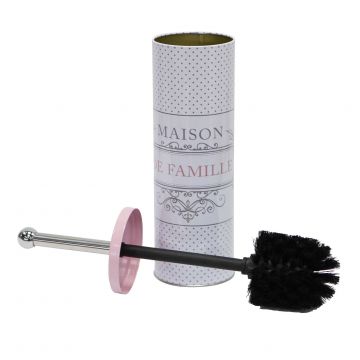 SPAZZOLONE WC STAMPA MAISON DE FAMILLE IN METALLO 9,5X37CM