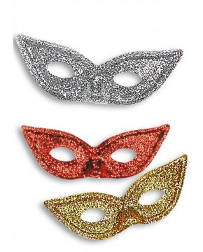 MASCHERA DOMINO GLITTER IN PLASTICA ASSORTITO