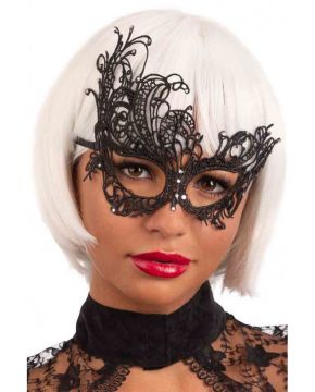 MASCHERA IN TESSUTO MACRAME' CON STRASS