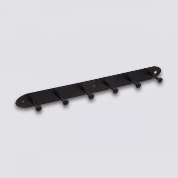 APPENDIABITI DA MURO IN METALLO NERO CON 6 GANCI