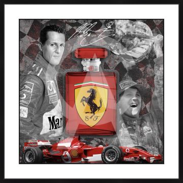 QUADRO BOTTIGLIA FERRARI SCHUMACHER 3D 80X80CM