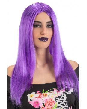 PARRUCCA LUNGA LISCIA DA DONNA VIOLA TG UNICA