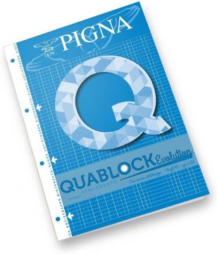 QUABLOCK A4 EVOLUTION RINFORZA CARTA BIANCA QUADRETTI 5mm 80GR