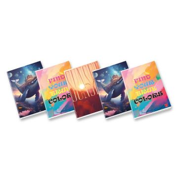 CONFEZIONE 5 QUADERNI MAXI COMP. BAMBINI RIGHE 1 rigo 40FF/SH ASSORTITI