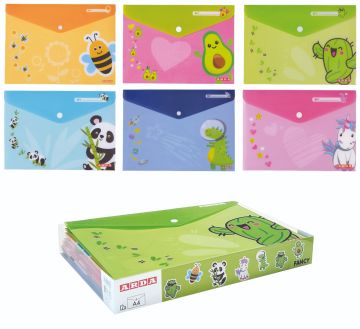 LINEA FANCY - BUSTA CON BOTTONE A4 ASSORTITO