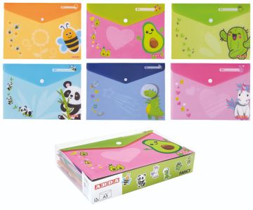 LINEA FANCY - BUSTA CON BOTTONE A5 ASSORTITO