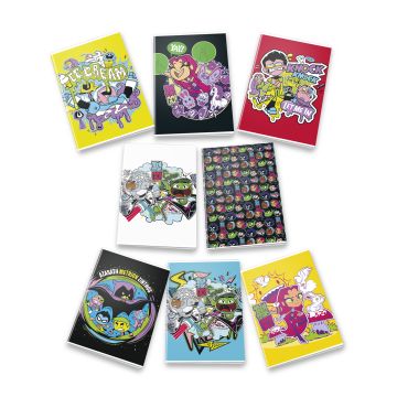 QUADERNO MAXI TEEN TITANS SPECIAL 50FF/SH QUADRETTI 1a 2a elementare CON MARGINI ASSORTITO
