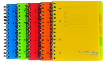 QUADERNO SPIRALE CON DIVISORIO A5 120GR A QUADRETTI 5mm