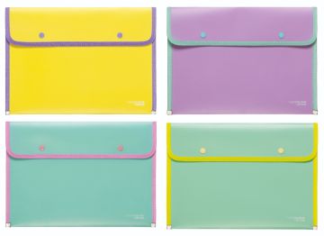 LINEA KEEP COLOUR PASTEL - BUSTA BORDATA CON BOTTONE A4 