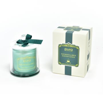 CANDELA PATCHOULI AND SPICE 150GR IN CAMPANA DI VETRO DIAM. 9CM H.12CM