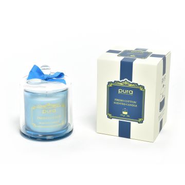 CANDELA FRESH COTTON 150GR IN CAMPANA DI VETRO DIAM. 9CM H.12CM