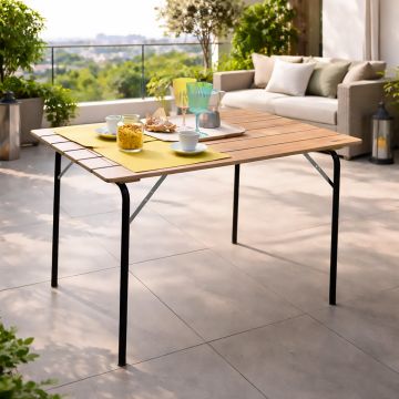 TAVOLO PIEGHEVOLE DA ESTERNO CM 100X60 METALLO E LARICE
