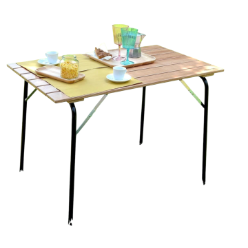 TAVOLO PIEGHEVOLE CM 100X60 METALLO E LARICE