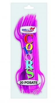 20 FORCHETTE COLOR FUCSIA