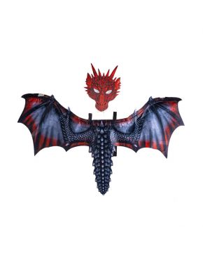 SET DRAGO ROSSO/BLU IN TESSUTO 60X96CM PER BIMBO