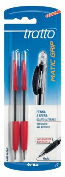 2 PENNE TRATTO MATIC GRIP ROSSO