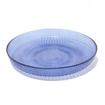 PIATTO FONDO IN VETRO BLU MARINO DIAM. 21CM